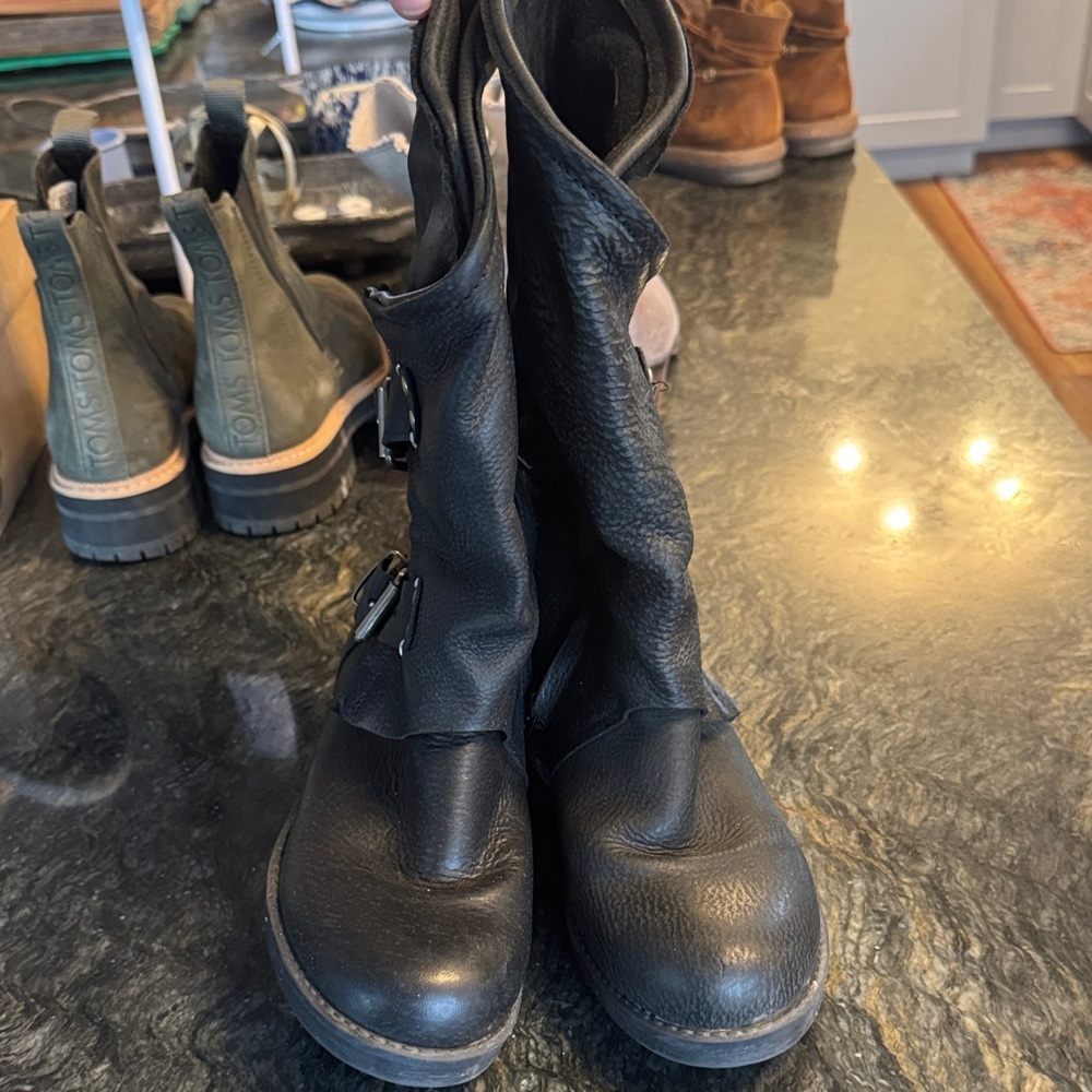 Coolway Black Leather Moto Boots | Made in Spain | Size 37